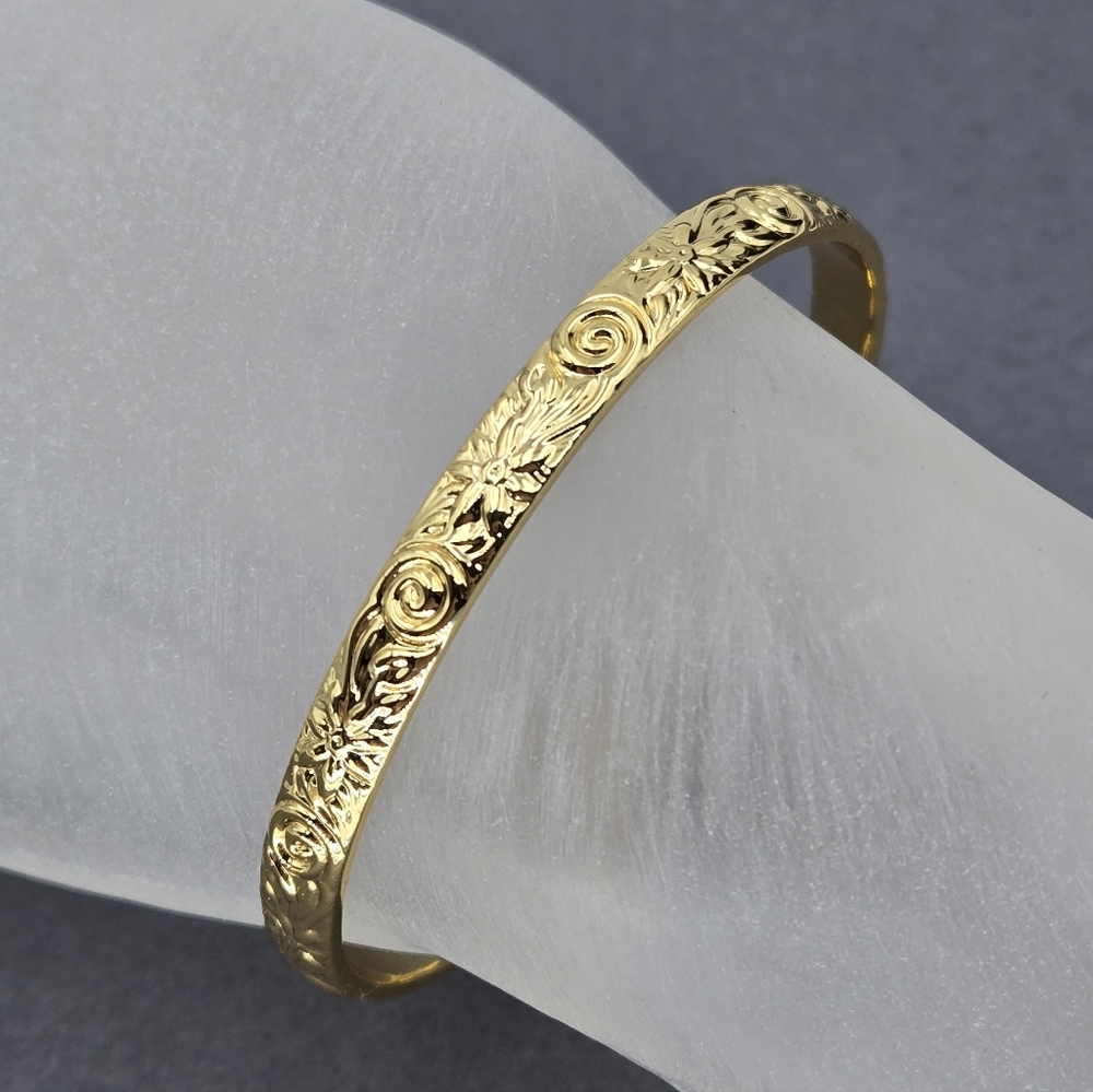 Our Spare Change 18k Gold Plated Floral Cuff Bracelet